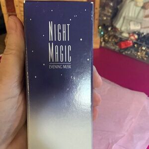 Vintage Avon Night Magic Evening Musk - Blue/White. 1999
